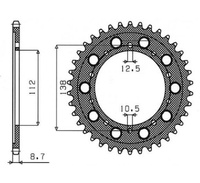 SUNSTAR ZĘBATKA TYLNA 4448 45 / 408 45 HONDA CBR 600F '91-'96, CBF 1000 '06-'10, CBR 1100 XX '97-'07 (SC35) (JTR1871.45) (JTR302.45) (ŁAŃC. 530)
