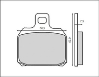 BRENTA KLOCKI HAMULCOWE KH266 (ORGANIC) BREMBO, TYŁ APRILIA RSV 1000, DUCATI 696/796/821/848/937/939/944/1000/1098/1100/1200/1299