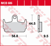 TRW ZF KLOCKI HAMULCOWE KH234 ORGANIC HONDA XBR-S/X/SZX 50 '98-'01, KYMCO SNIPER 50 '94-'96, HEROISM 150 '95-'00, SYM 50 JET '07-'15 TYŁ