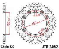 JT ZĘBATKA TYLNA 270 45 YAMAHA WR 250R '08-'20 (27045JT)* (ŁAŃC. 520)
