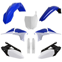 POLISPORT KOMPLET PLASTIKÓW (FULL KIT) YAMAHA YZ 450F '10-'13 W ZESTAWIE TABLICA PRZEDNIA (8678400001) I OSŁONY AMORTYZARORÓW (8352000001) KOLOR NIEBIESKO BIAŁY OEM