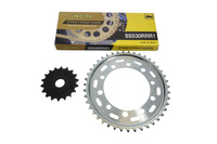 SUNSTAR ZESTAW NAPĘDOWY SUZUKI GSX 1300R HAYABUSA 08-15, B-KING 1300 08-11 PLUS ZŁOTY (18/43/118) (DO 1400CC XW RING) (SUN56018/SUN1-5500-43/SS530RRR1-118G) - ZASTĘPUJE K530RTG122 - MADE IN JAPAN - OFERTA SPECJALNA