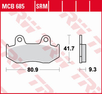 TRW ZF KLOCKI HAMULCOWE KH411 SINTER HONDA SCV 110 LEAD '08-'09, CH 125 SPACY '94-'99, PS 125/150 '06-'13, SES 125/150 '02-'06, PRZÓD, SUZUKI AN 250 BURGMAN '98-'99, AN 400 BURGMAN '99-'02 TYŁ