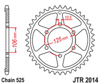 JT ZĘBATKA TYLNA 4529 50 TRIUMPH 800 TIGER 11-19 (452950JT) (ŁAŃC. 525) CZARNA
