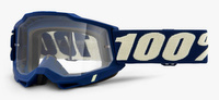 100 PROCENT GOGLE MODEL ACCURI 2 DEEPMARINE - CLEAR LENS - KOLOR NIEBIESKI/BIAŁY SZYBKA PRZEŹROCZYSTA