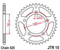 JT ZĘBATKA TYLNA 4456 46 BENELLI BN 302 '15-19 445644JT) (ŁAŃC. 525)