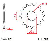 JT ZĘBATKA PRZEDNIA Z GUMĄ BENELLI TRK 702 / X EURO 5 '23-'24 (ŁAŃC. 520)