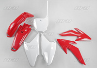 UFO KOMPLET PLASTIKÓW HONDA CRF 230 '08-'14 KOLOR OEM (CZERWONY/BIAŁY) (HO117E999)